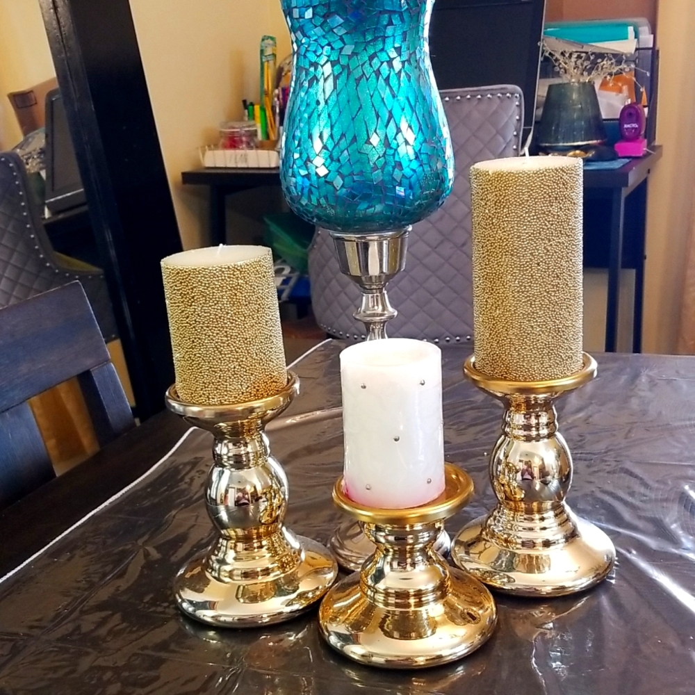 Candles and holder